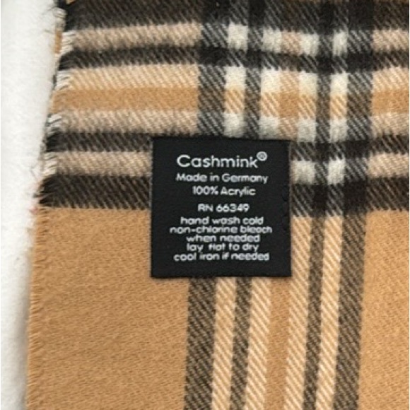 FRAAS CASHMINK Fringe Scarf Unisex Men&Women Plaid Tan Black Red White 10x72 - Picture 5 of 9